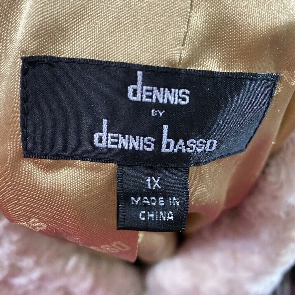 Dennis Basso Cream Faux-Fur Coat Textured Rosette - Picture 7 of 7